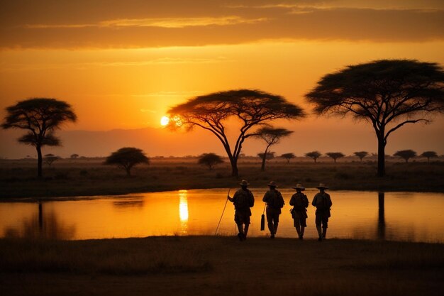 Safari atardecer siluetas ar c