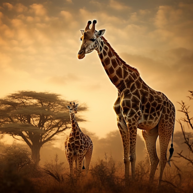 Safari Dreamscape Uma foto fotográfica da vida selvagem do Safari