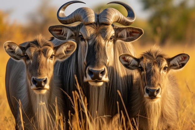 Safari familiar de animais selvagens Viagem majestosa pela savana Capturando a beleza crua e o vínculo