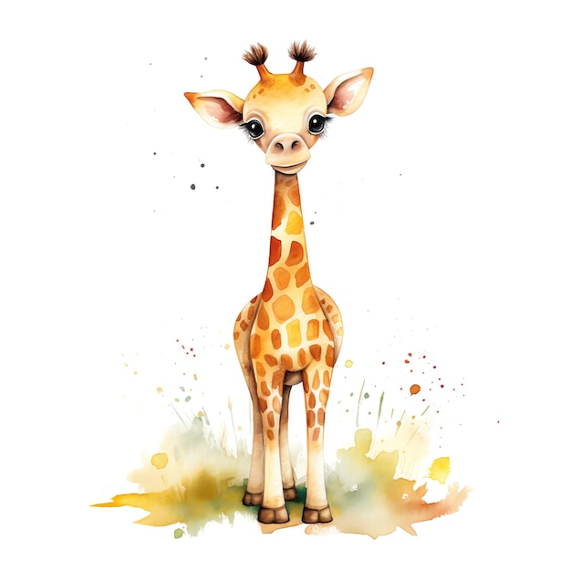 Safari jirafa acuarela ilustración safari animales clipart