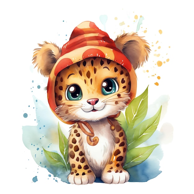 Safari Leopard Aquarell Illustration Safari Tiere Clipart