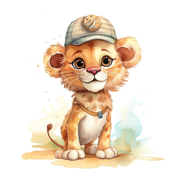 Safari Löwe Aquarell Illustration Safari Tiere Clipart