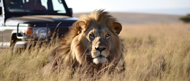 En un safari en la reserva de caza de Masai Mara en Kenia, África