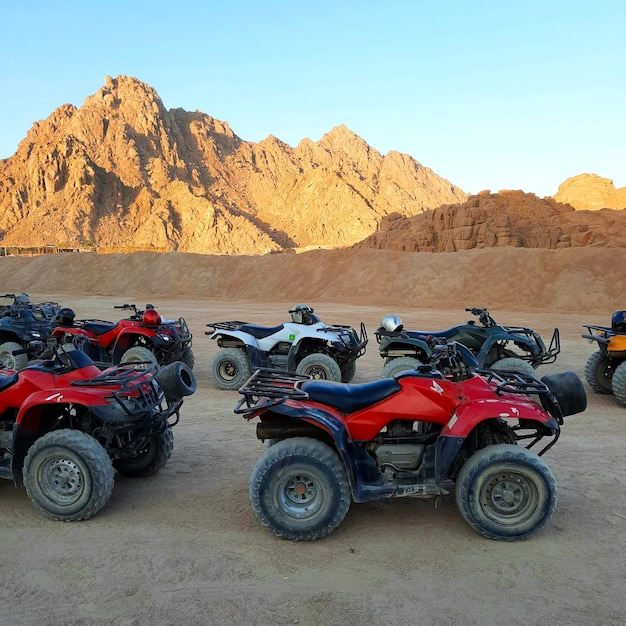 Safaris de quadriciclo. Excursões no Egito. Quadriciclos turísticos no deserto em sharm el sheikh.