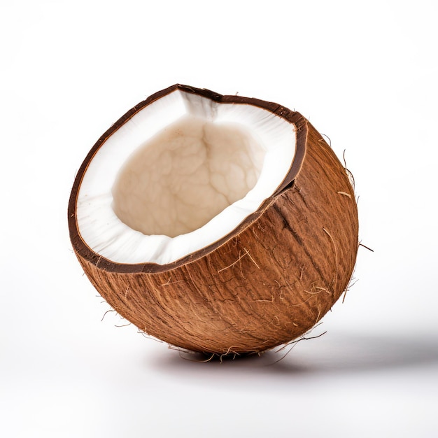 Saftige frische Kokosnuss isoliert auf weißem Hintergrund