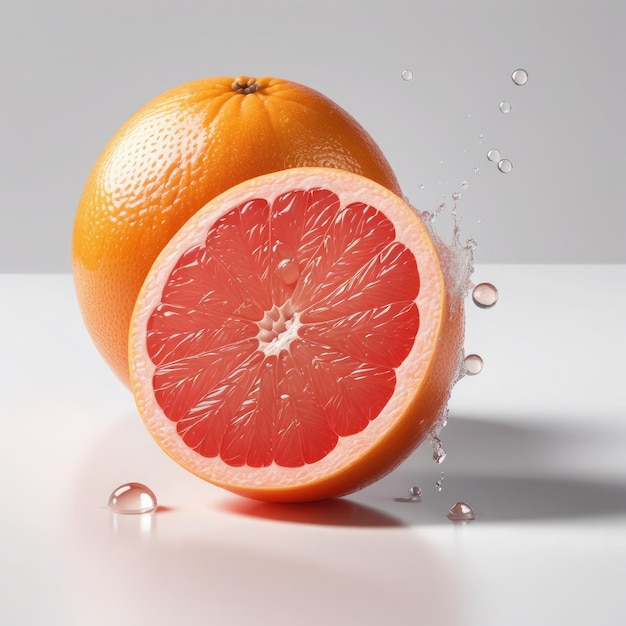 saftige Grapefruit auf weißem Hintergrund