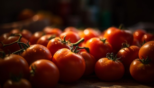 Saftige reife Tomaten frisch vom Bauernhof, perfekt für von AI generierte Salate