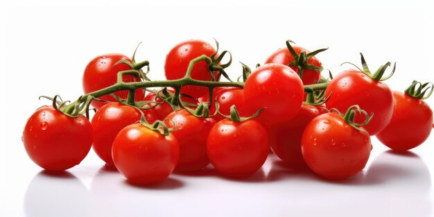 Saftige Tomaten auf weißem Hintergrund Kirschtomaten Generative KI