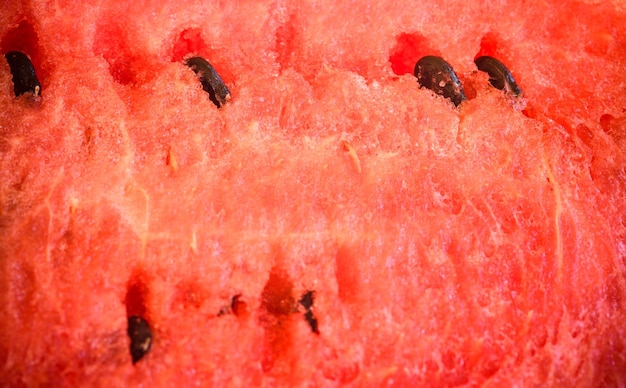 Saftiges Fruchtfleisch der Wassermelone Große Hintergrundtextur