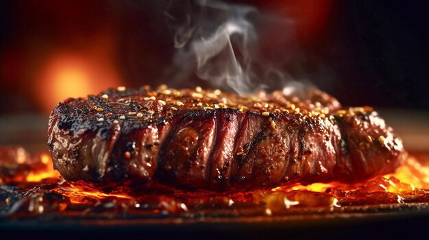 Saftiges mittelgroßes Rindfleisch-Ribbenteig-Steak auf Holzbrett