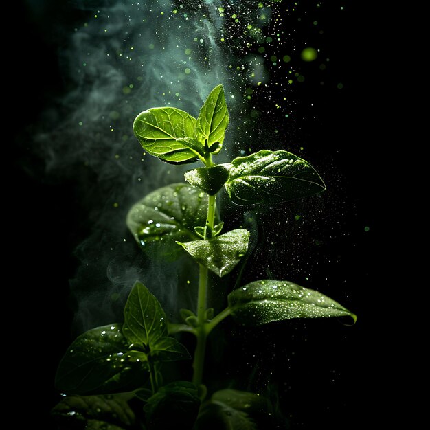 Sage Dust Herb Effect mit Kräutern und Sage Color Glowing Dust Effect FX Texture Film Filter BG Art