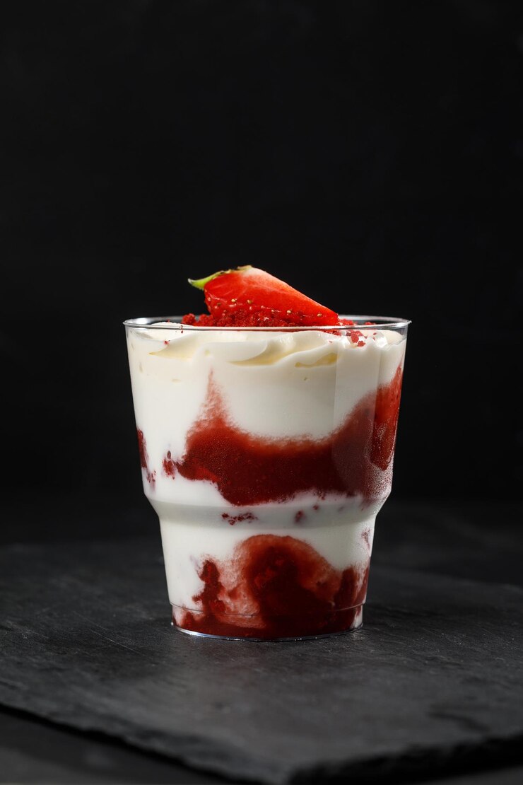 Sahne mit Erdbeeren