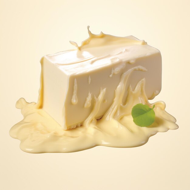 Sahnige Butter auf weißem Hintergrund