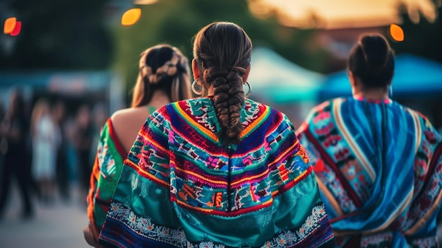Saias coloridas voam durante a tradicional dança mexicana Generative AI
