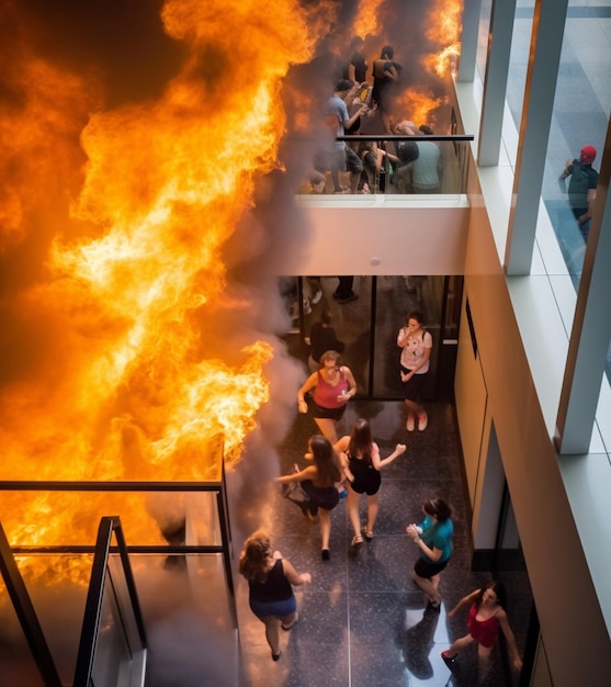 Foto saída de incêndio ia generativa