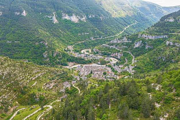 Sainte-Enimie, ciudad histórica en las Gorges du Tarn, Lozere, Languedoc-Roussillon, Francia