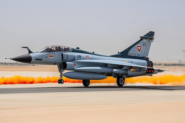 SAKHIR AIRBASE BAHRAIN Nov09 Flug-Ausstellung und Akrobatik-Show des UAE Mirage 2000 Kampfflugzeugs in der Bahrain International Airshow auf der Sakhir Airbase