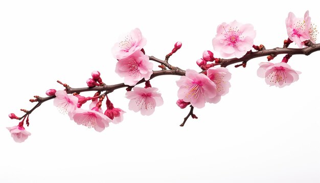 Foto sakura aislado en el sendero de corte de fondo blanco