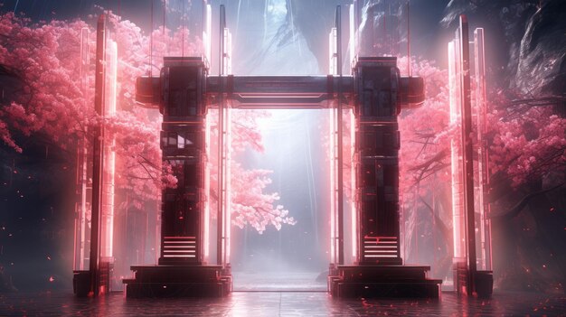 Sakura Digital Um Torii Futurista Porta de Entrada para o País das Maravilhas