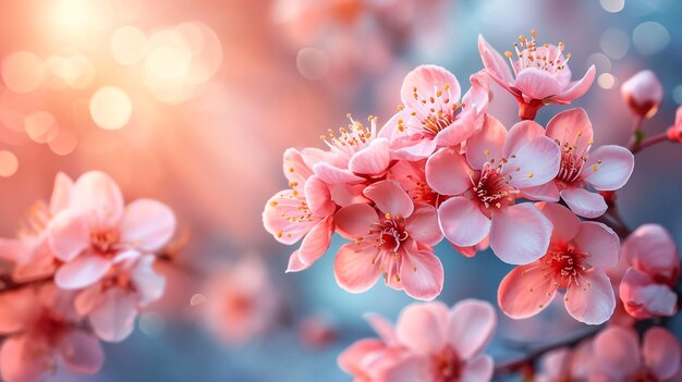Sakura floresce flor de cerejeira em desfocar o fundo