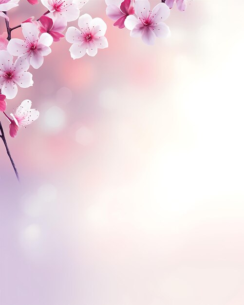 Sakura fundo com flores Vector de estoque