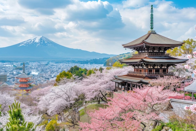 Sakura Kiyomizu dera Templo y temporada de flores de cerezo Primavera de Sakura en Kioto Japón