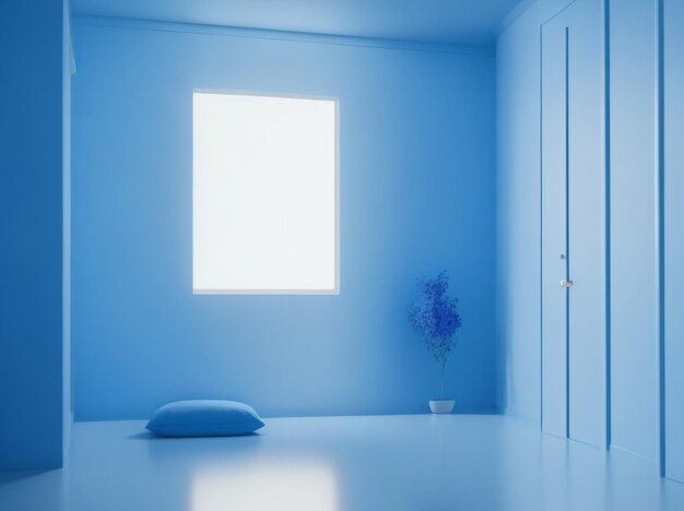 Foto sala azul em 3d 8k fundo editorial