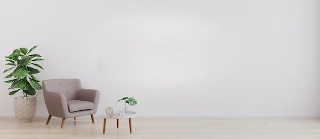 sala brilhante com parede branca e móveis modernos em estilo escandinavo para maquete sala de estar para maquete renderização 3DxA