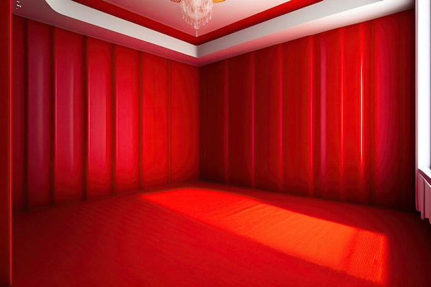 Sala com paredes vermelhas