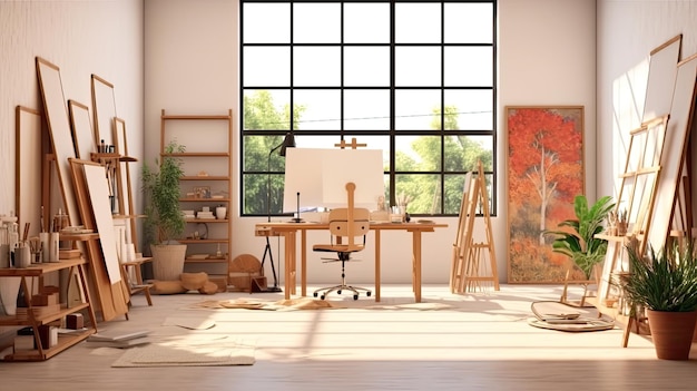 sala de arte no estilo minimalista