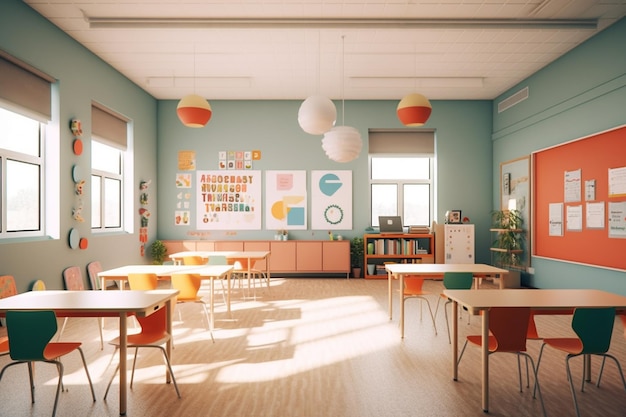 Sala de aula da escola infantil