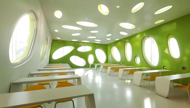 Sala de aula escolar futurista para estudantes