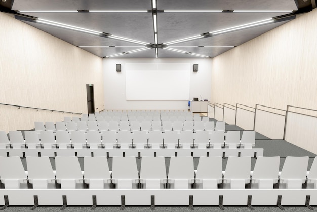 sala de aula vazia de uma escola sem aluno e professor