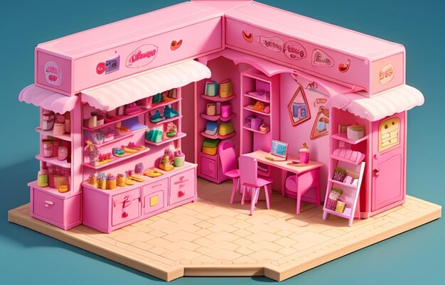 sala de barbie design de interior em 3D