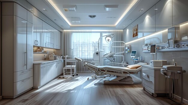 Sala de cirurgia moderna vazia na clínica cirúrgica Sala de cirurgia estéril limpa