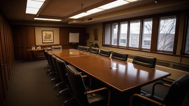 Foto sala de conferência uma sala em um prédio onde a ia da reunião gerou