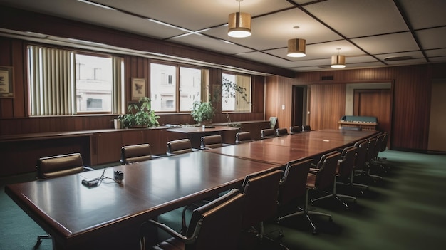 Sala de conferência Uma sala em um prédio onde a IA da reunião gerou