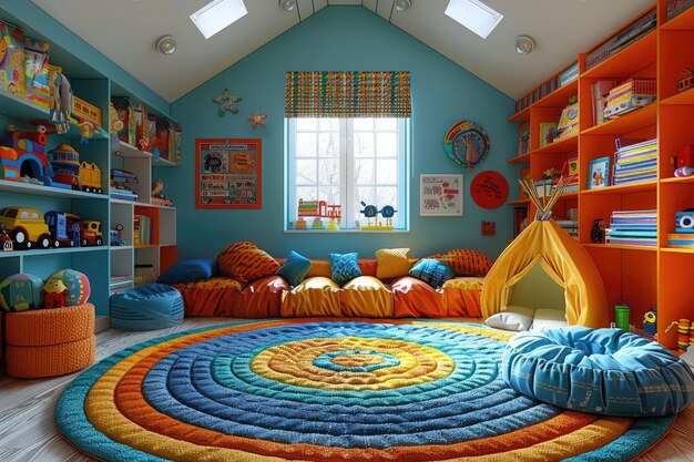 sala de crianças coloridas com brinquedos ideias de inspiração