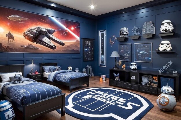 Foto sala de crianças com temática de star wars