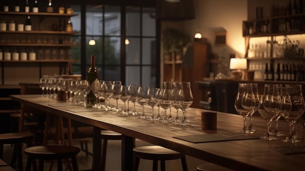 Sala de degustação de vinhos Uma sala ou espaço designado gerado por IA