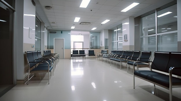 Sala de espera vazia em um hospital gerado ai