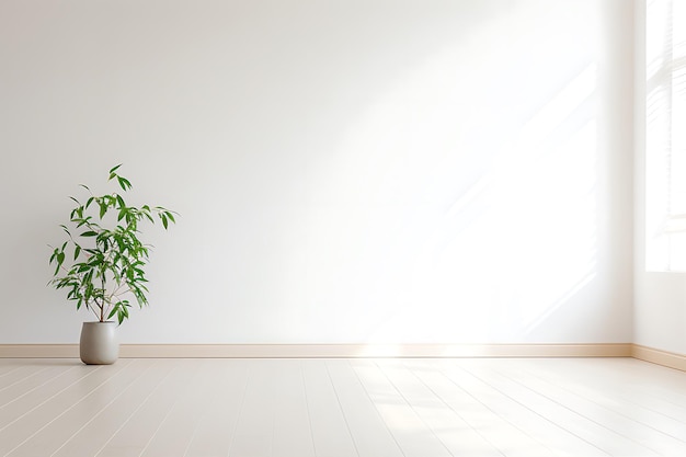 Sala de estar branca com plantas