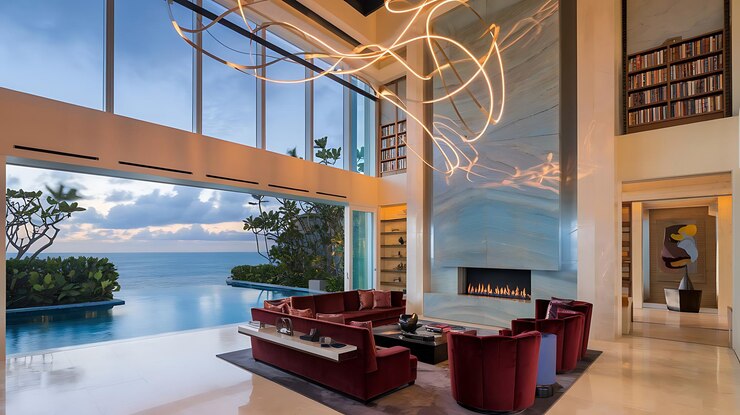 Foto sala de estar com interior de luxo