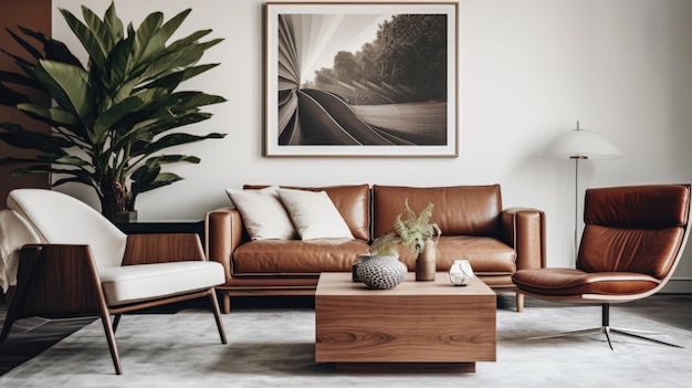 Sala de estar de estilo dinamarquês contemporâneo em apartamento art déco australiano Espaço para texto