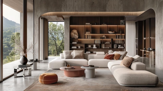 Sala de estar minimalista moderna