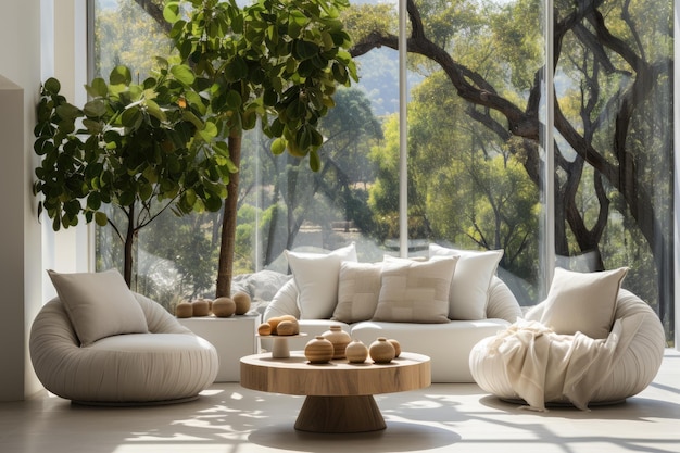 sala de estar moderna com planta