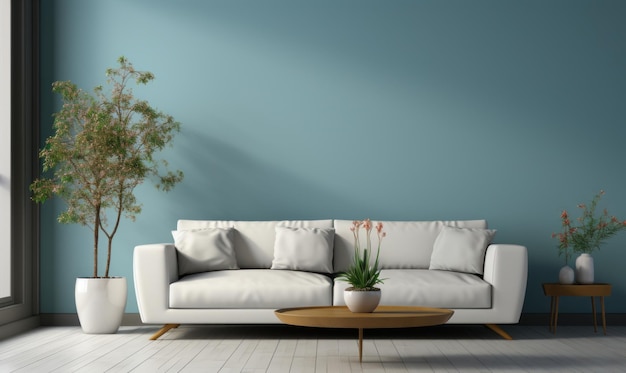 Sala de estar moderna com sofá