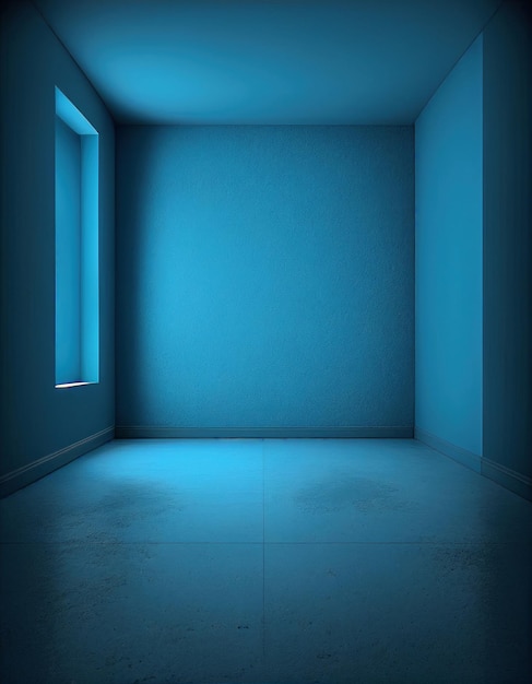 Sala de estúdio vazia azul criada com IA generativa