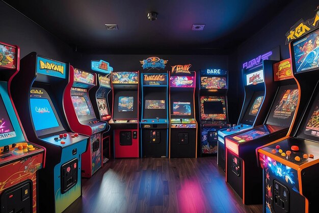 Foto sala de jogos de arcade retro