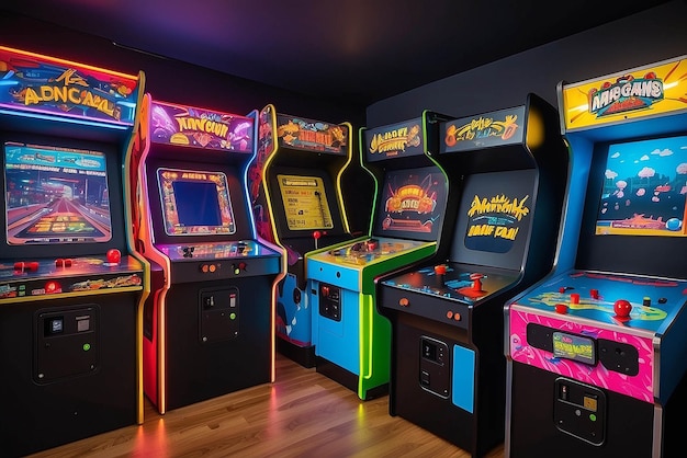 Foto sala de jogos de arcade retro